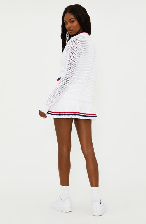 Shop Beach Riot Gene Open Stitch Cotton Cardigan In Americana