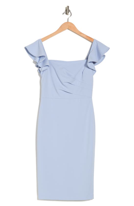 Calvin Klein Flutter Sleeve Pleated Sheath Dress In Zen | ModeSens
