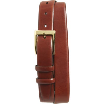 Torino Double Buckle Leather Belt, Chili