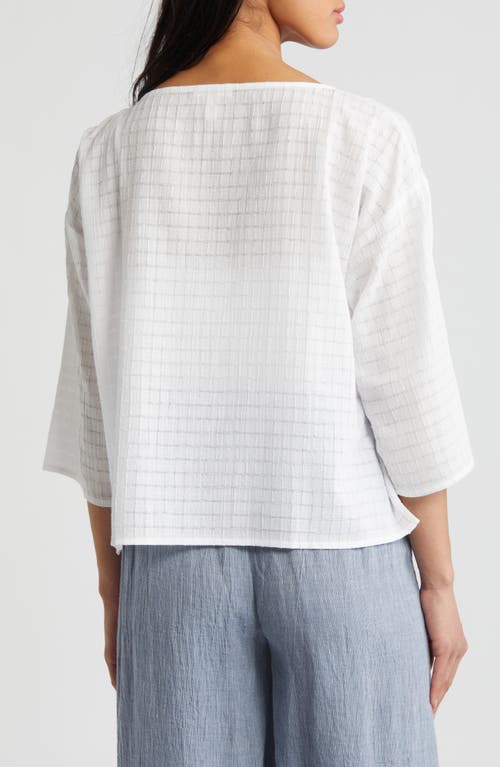 Shop Eileen Fisher Boxy Bateau Neck Top In White