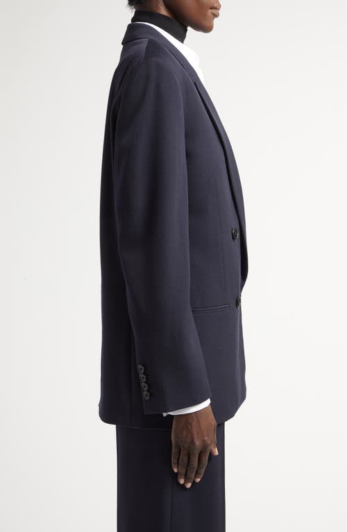 The Row Sandon Wool Double-breasted Blazer In Dark Navy