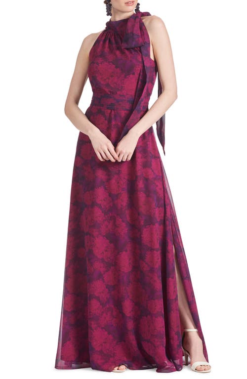 Sachin & Babi Kayla Halter Gown Magenta Bloom at Nordstrom,