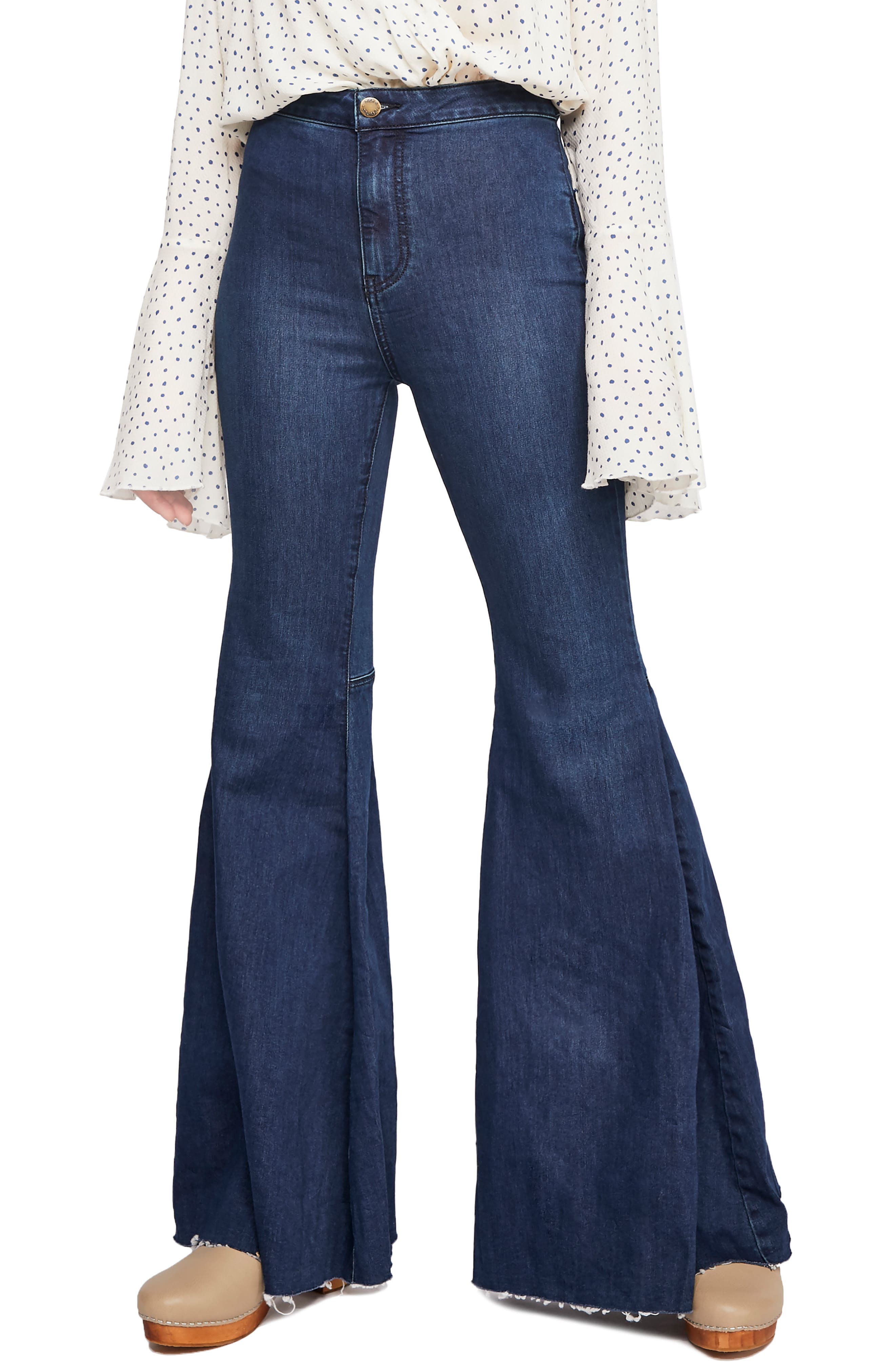 just float on flare jeans long