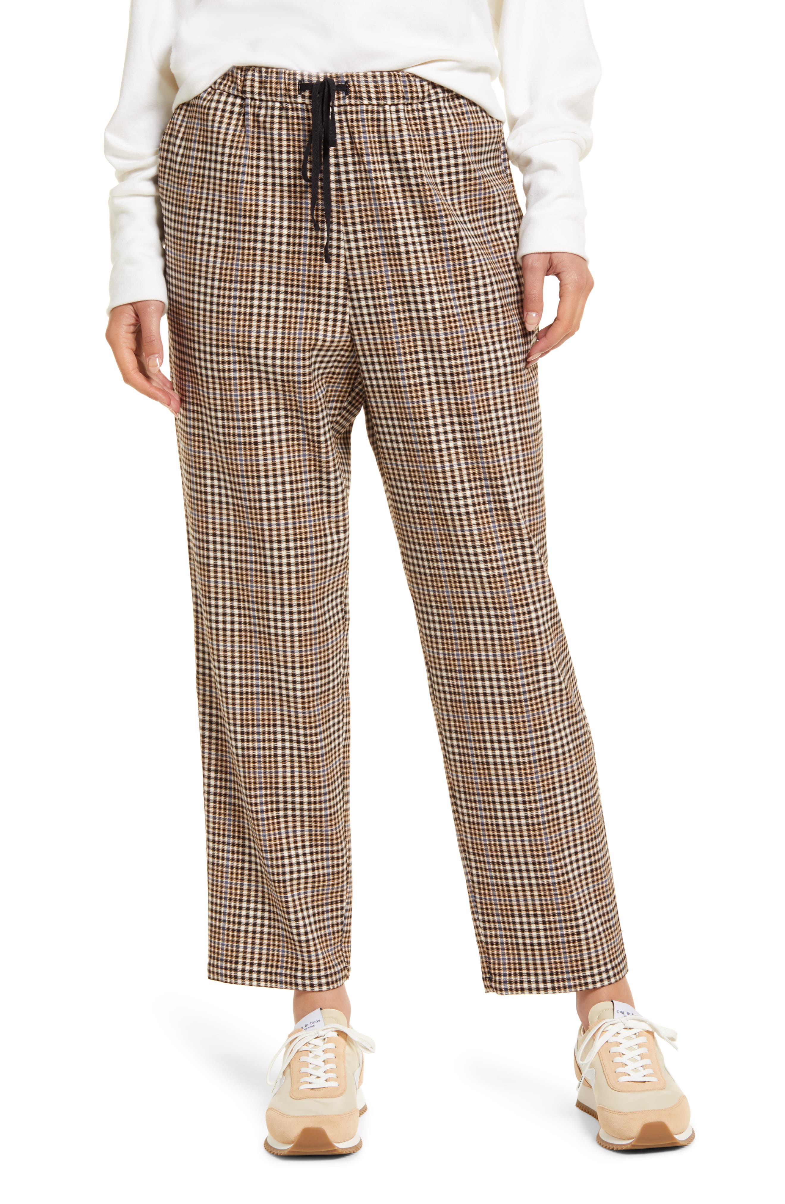Treasure \u0026 Bond Plaid Drawstring Pants 