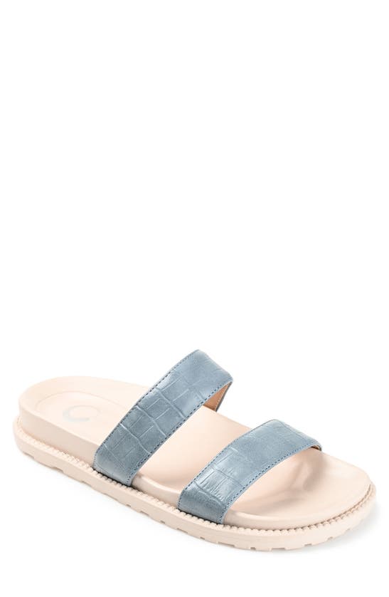 Journee Collection Stellina Double Strap Sandal In Blue