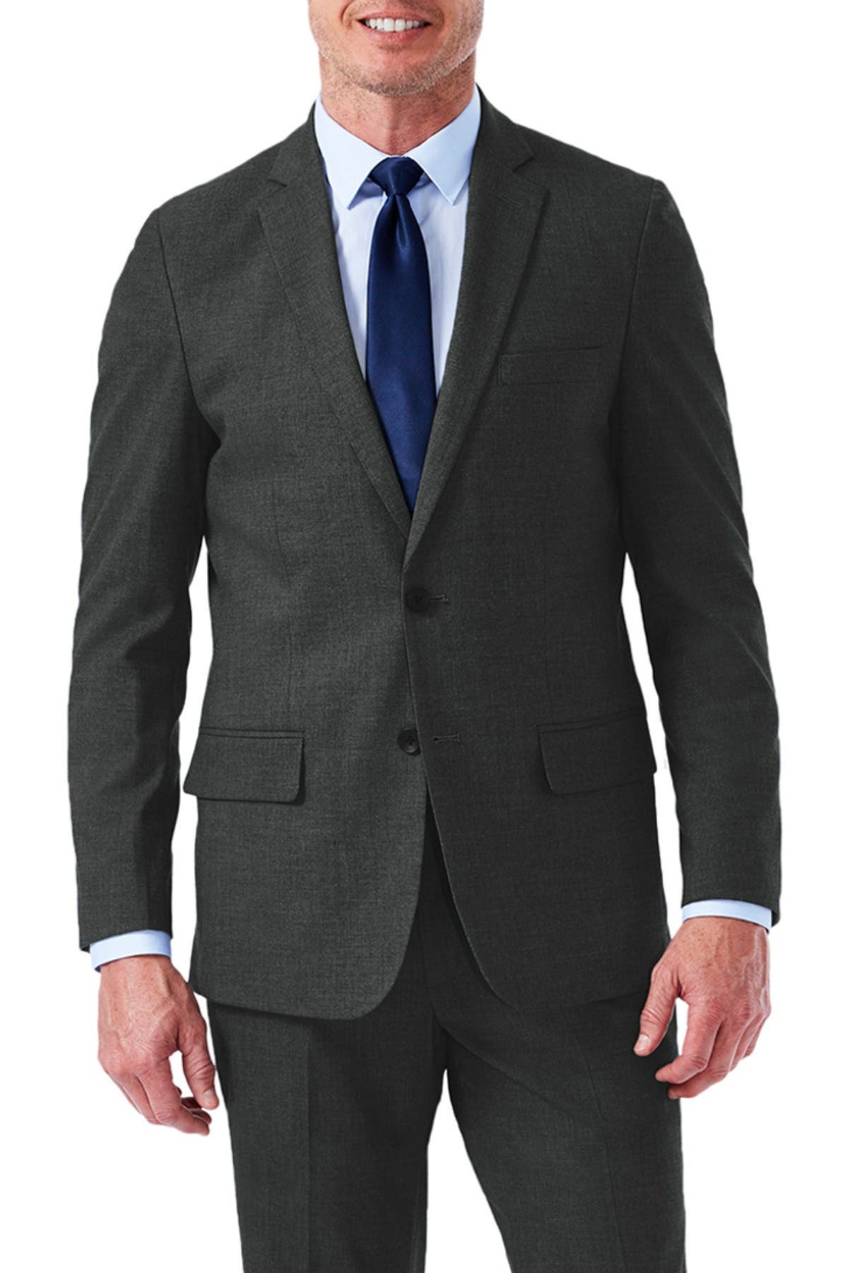 50R Blue Haggar Mens Travel Performance Solid Gab Tailored Fit Suit Separate Coat 