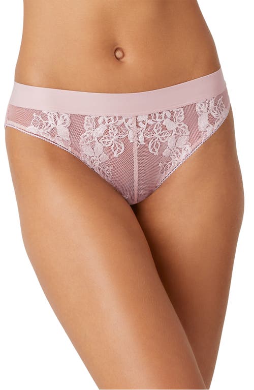 Wacoal Opening Act Lace & Mesh Cheeky Briefs in Blush Pink