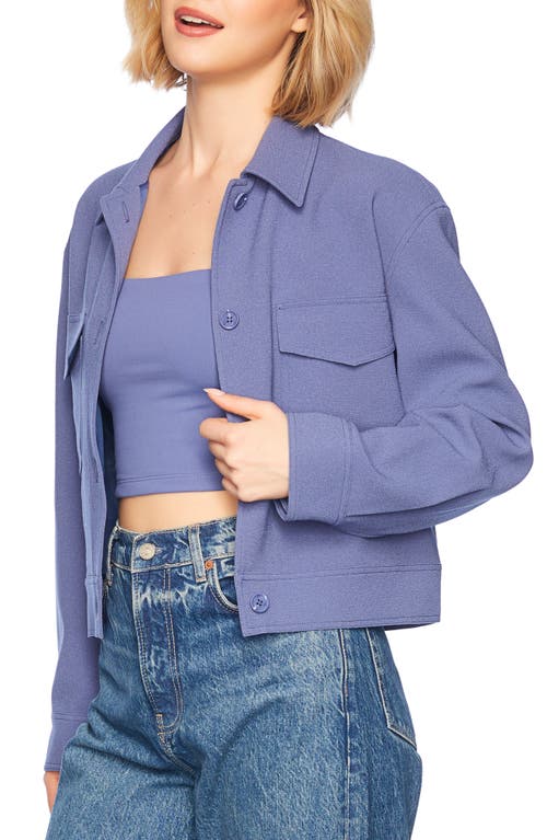 Shop Susana Monaco Pebble Weave Button-up Jacket In Mediterranean