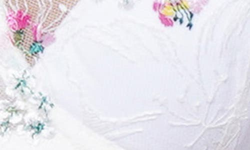 Huit Winter Romance Underwire Padded Balconette Bra In Floral White