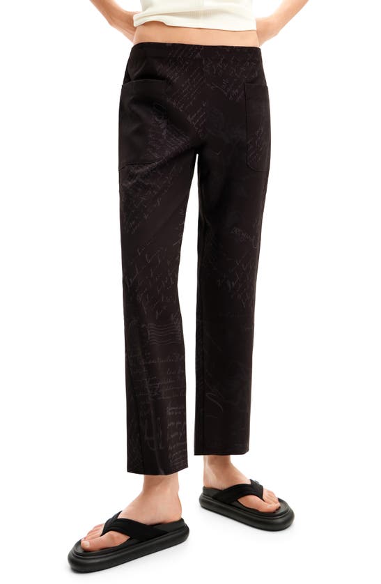 Shop Desigual Message Pants In Black