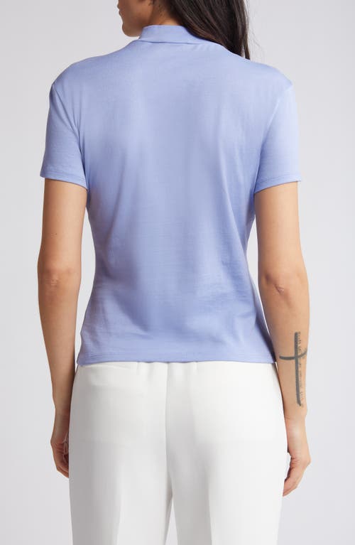Theory Tiny Mock Neck Organic Pima Cotton T-shirt In Grotto