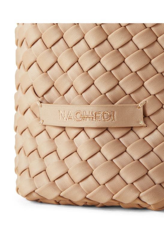 Shop Naghedi Havana Woven Clutch In Camel