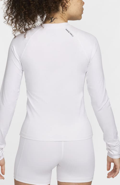 Shop Nike Pro Dri-fit Long Sleeve Top In White/black