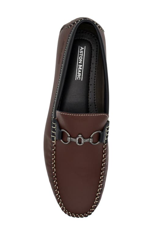 Aston Marc Mens Faux Leather Slip-on Driving Moccasins In Brown