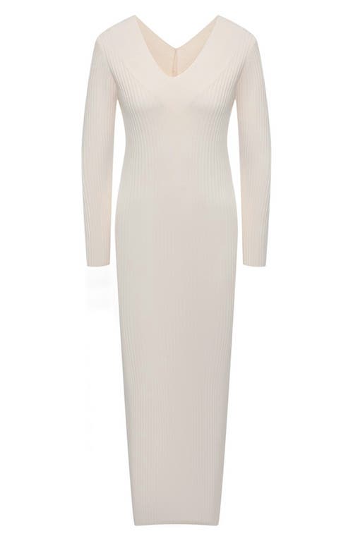 Pietro Brunelli Rib Long Sleeve Maternity Midi Sweater Dress In Light Beige