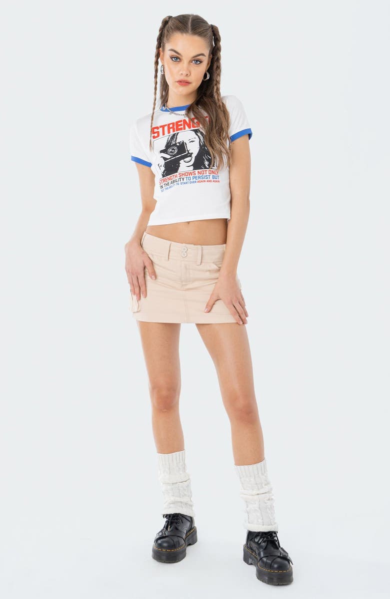 EDIKTED Katya Low Rise Cotton Cargo Miniskirt | Nordstrom