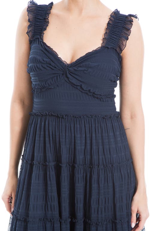 Max Studio Mesh Sleeveless Maxi Dress In Sapphire