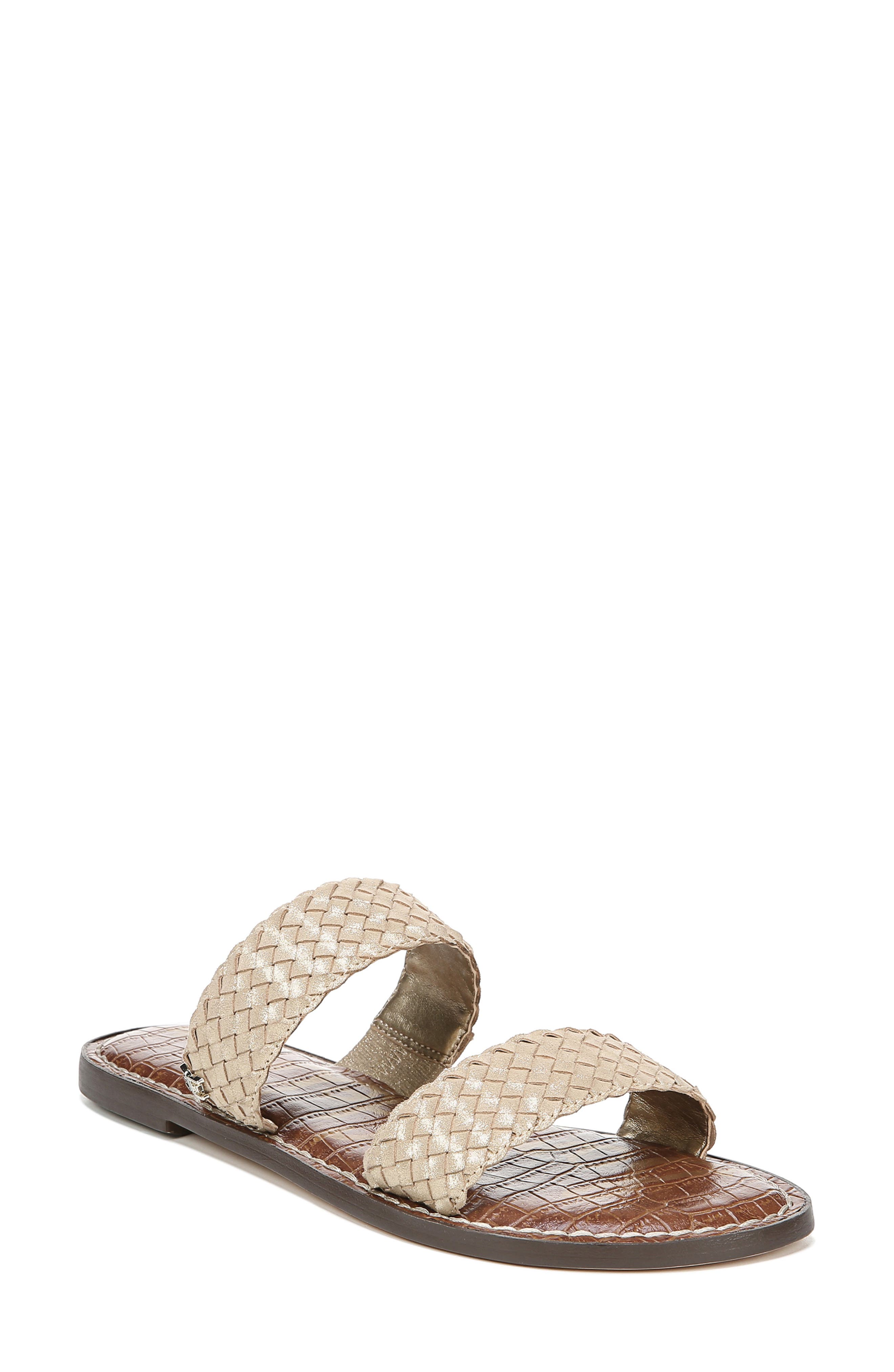 Sam Edelman Gala Two Strap Slide Sandal, Metallic