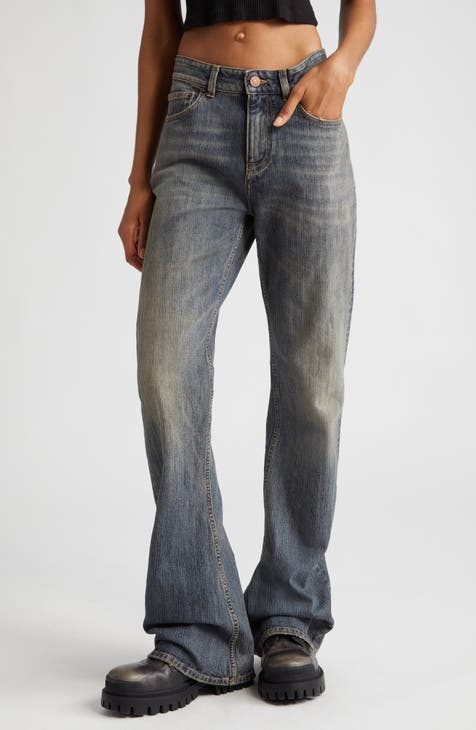 Blue Wide-leg acid-washed jeans, Balenciaga