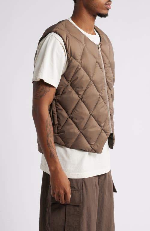 Afield Out Stone Puffer Vest In Brown