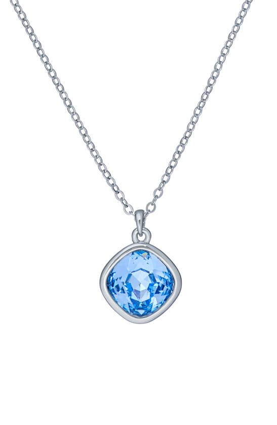 Shop Ted Baker Crastel Round Crystal Pendant Necklace In Silver/ Light Blue Crystal