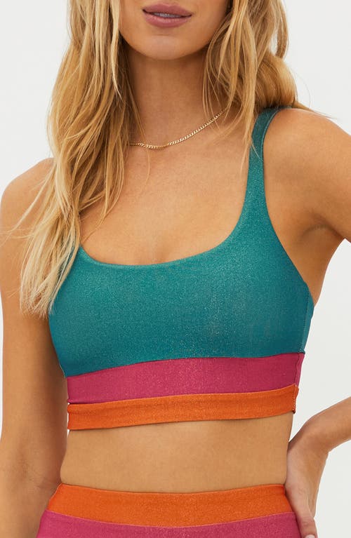 Shop Beach Riot Mackenzine Colorblock Bikini Top In Sorbet Sea Colorlbock