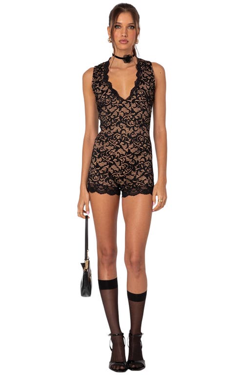 Edikted Melodie Lace Romper In Black
