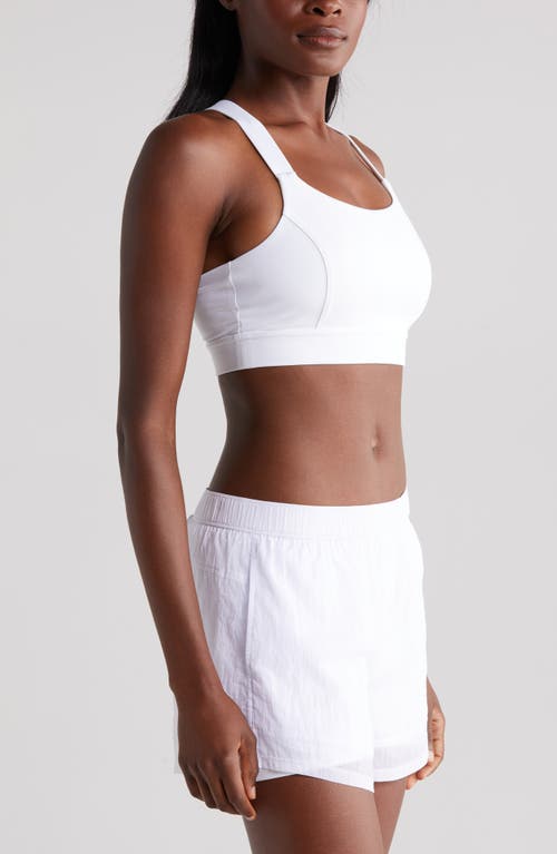 Shop Zella Studio Luxe Lite Court Sports Bra In White