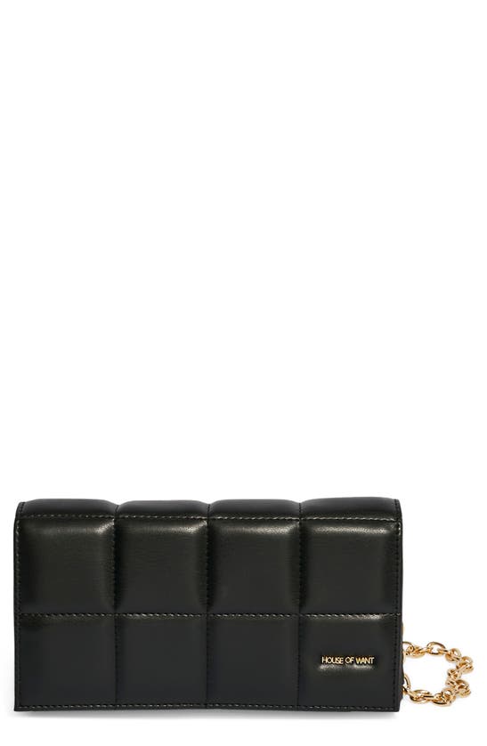House Of Want We Browse Vegan Leather Wallet Crossbody Bag In Onyx