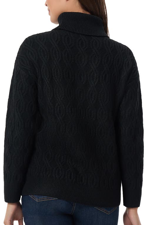 Shop Jones New York Cable Stitch Turtleneck Sweater In Jones Black