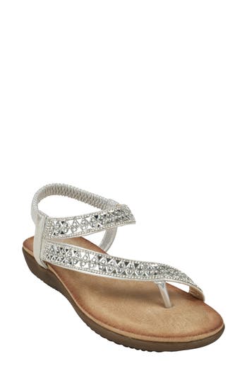 Good Choice New York Reille Embellished Ankle Strap Sandal In Silver