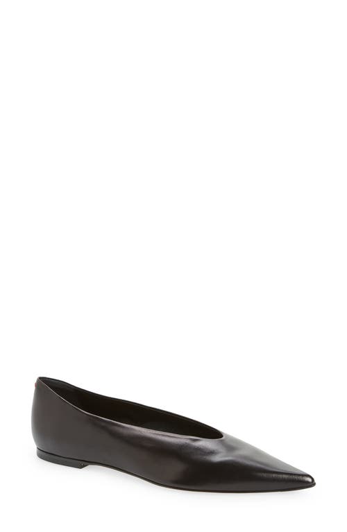 aeyde Rosa Pointed Toe Flat in Black
