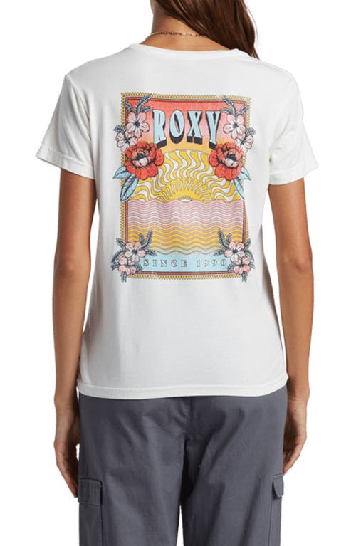 Roxy Iconic Sun Graphic T-shirt In Snow White