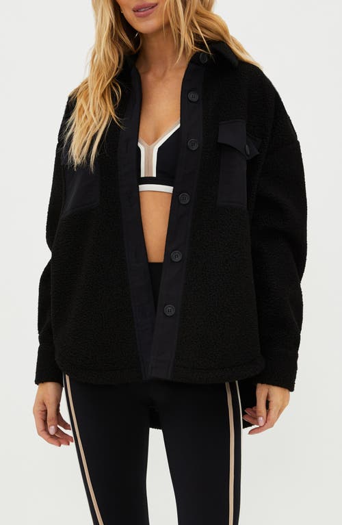 Shop Beach Riot Noelle Faux Shearling Shacket In Black