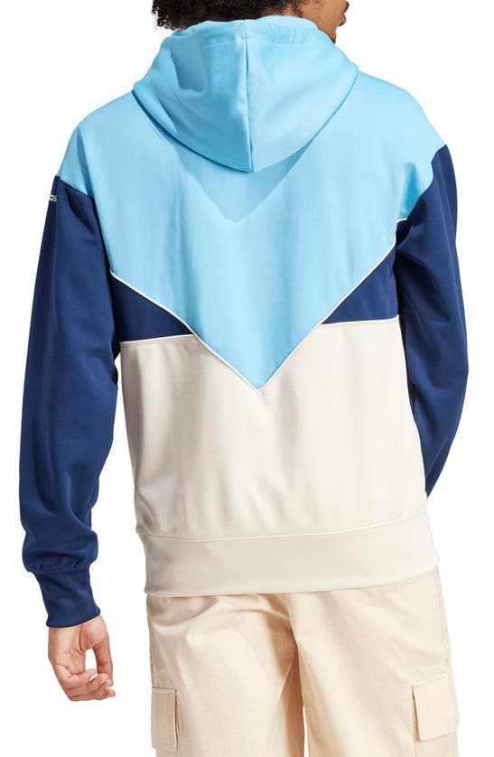 Shop Adidas Originals Colorado Chevron Hoodie In Semi Blue/ White/ Indigo