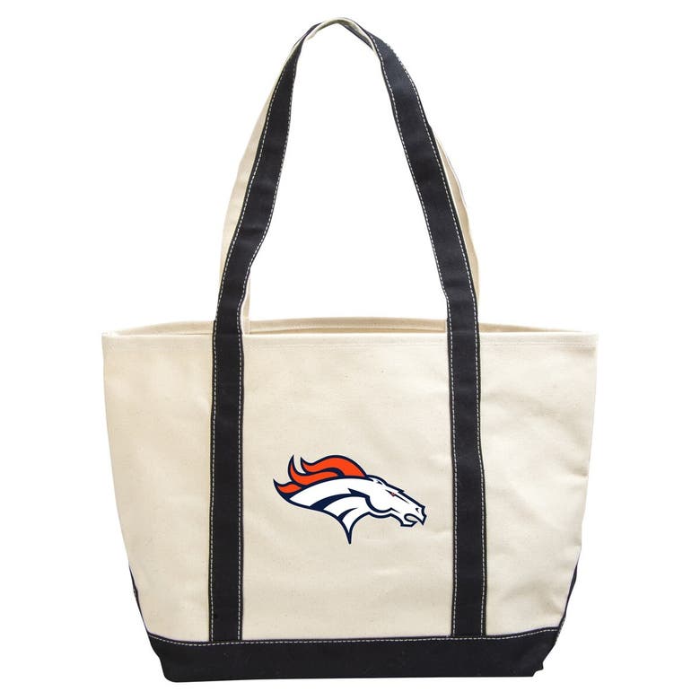 Shop Logo Brands Denver Broncos Canvas Tote Bag In Cream
