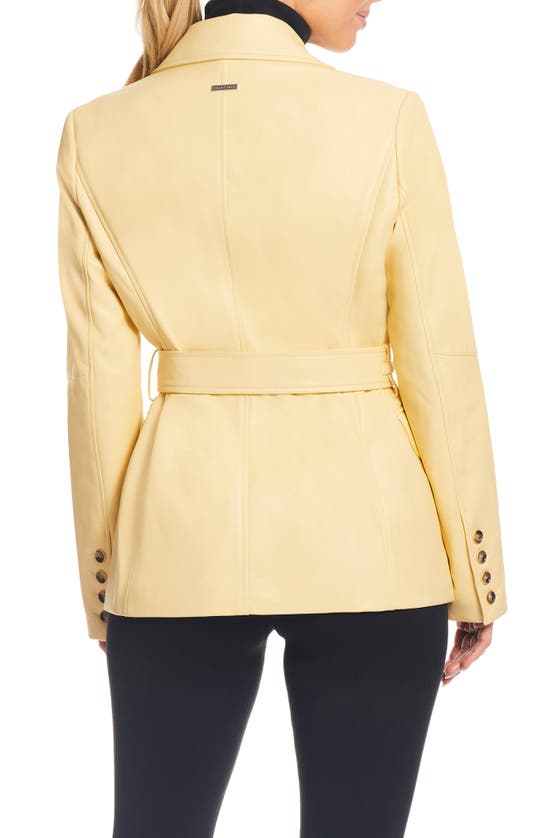 SANCTUARY BELTED FAUX LEATHER BLAZER