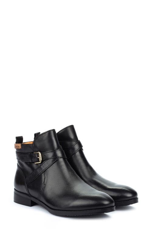 Royal Buckle Bootie in Black Leather