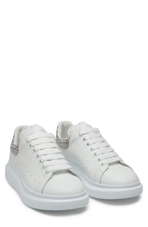 Alexander McQueen Oversize Sneaker in White/Silver at Nordstrom, Size 9Us