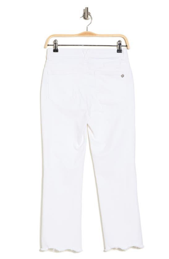 Democracy Scalloped Hem Barrel Leg Crop Jeans In Optic White