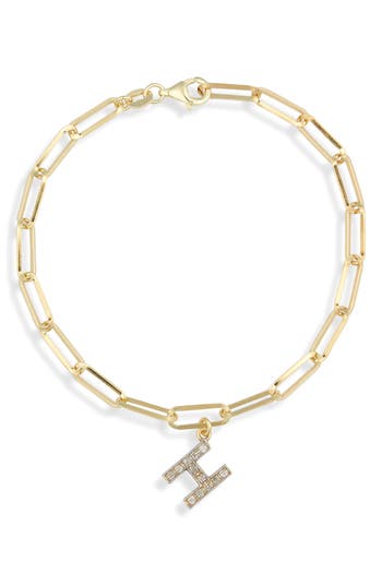 Meshmerise Diamond Initial Charm Bracelet In Yellow-h