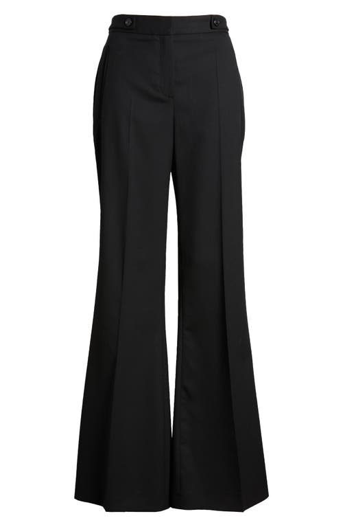 Shop Hugo Boss Boss Talia Wool Blend Flare Pants In Black