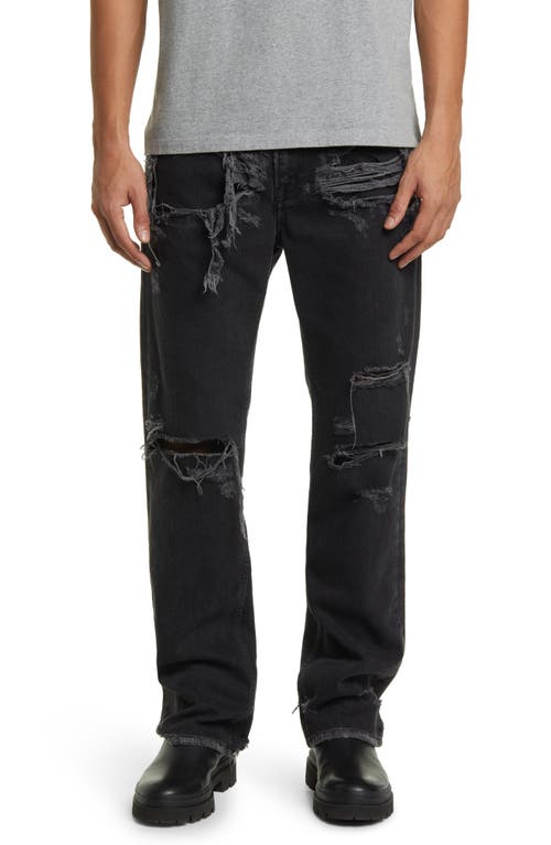 Boxy Distressed Straight Leg Jeans in Durban Destruct