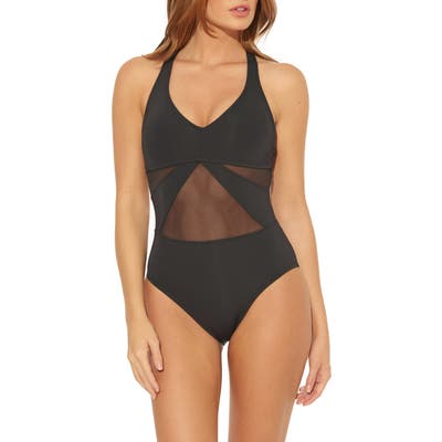 Bleu By Rod Beattie Mio Mesh Inset One-Piece Swimsuit, Black