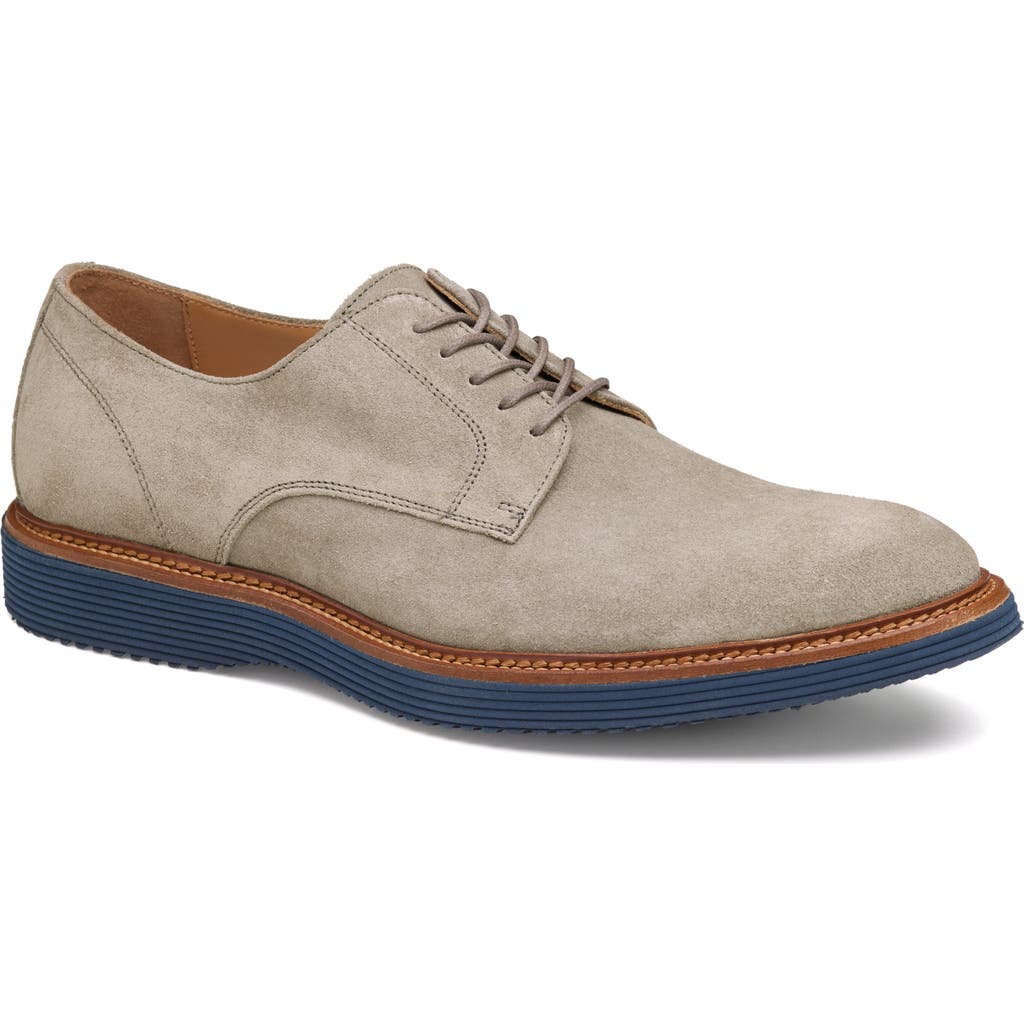 Johnston & Murphy Collection Hartley Plain Toe Derby In Gray Italian Suede