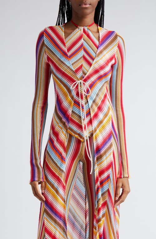 Missoni Stripe Long Sleeve Knit Cover-Up Duster Multicolor Red Stripes at Nordstrom, Us