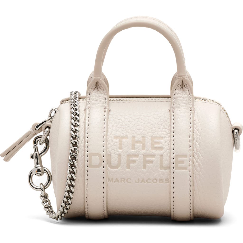 Marc Jacobs The Nano Duffle Leather Crossbody Bag In Cotton/silver