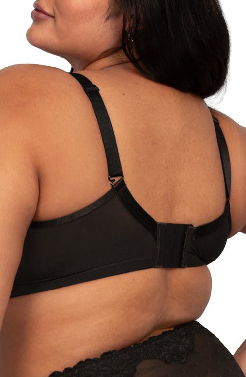 Curvy Couture Sheer Whisper Plunge Underwire T-shirt Bra In Onyx