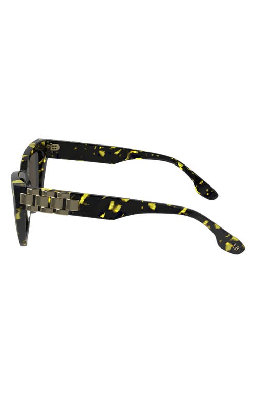 Shop Victoria Beckham Chain 55mm Cat Eye Sunglasses In Black Yellow Havana