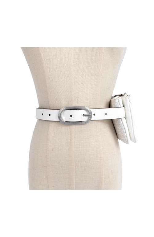 Shop Michael Michael Kors Reversible Leather Belt Bag In Optic White